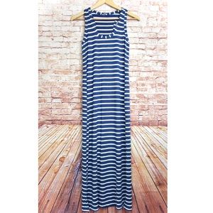 J. Crew Racerback Striped Maxi Dress w Side Slits